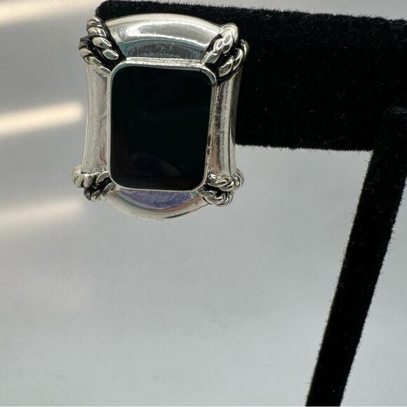 Vintage Avon Silver and Black Post Earrings - Picture 4 of 8